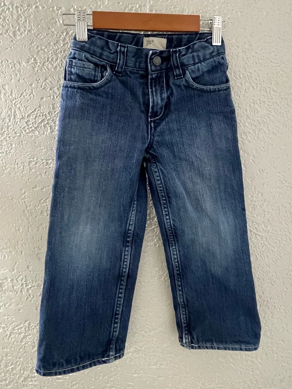 GAP Boys' Dark Blue Insulated Thermal Denim Jeans Loose Fit 3T Adjustable waist